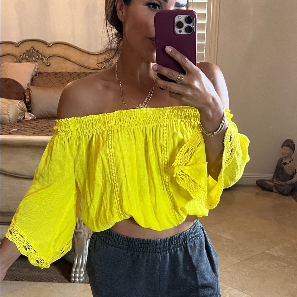 Sunny Yellow Off-Shoulder Blouse